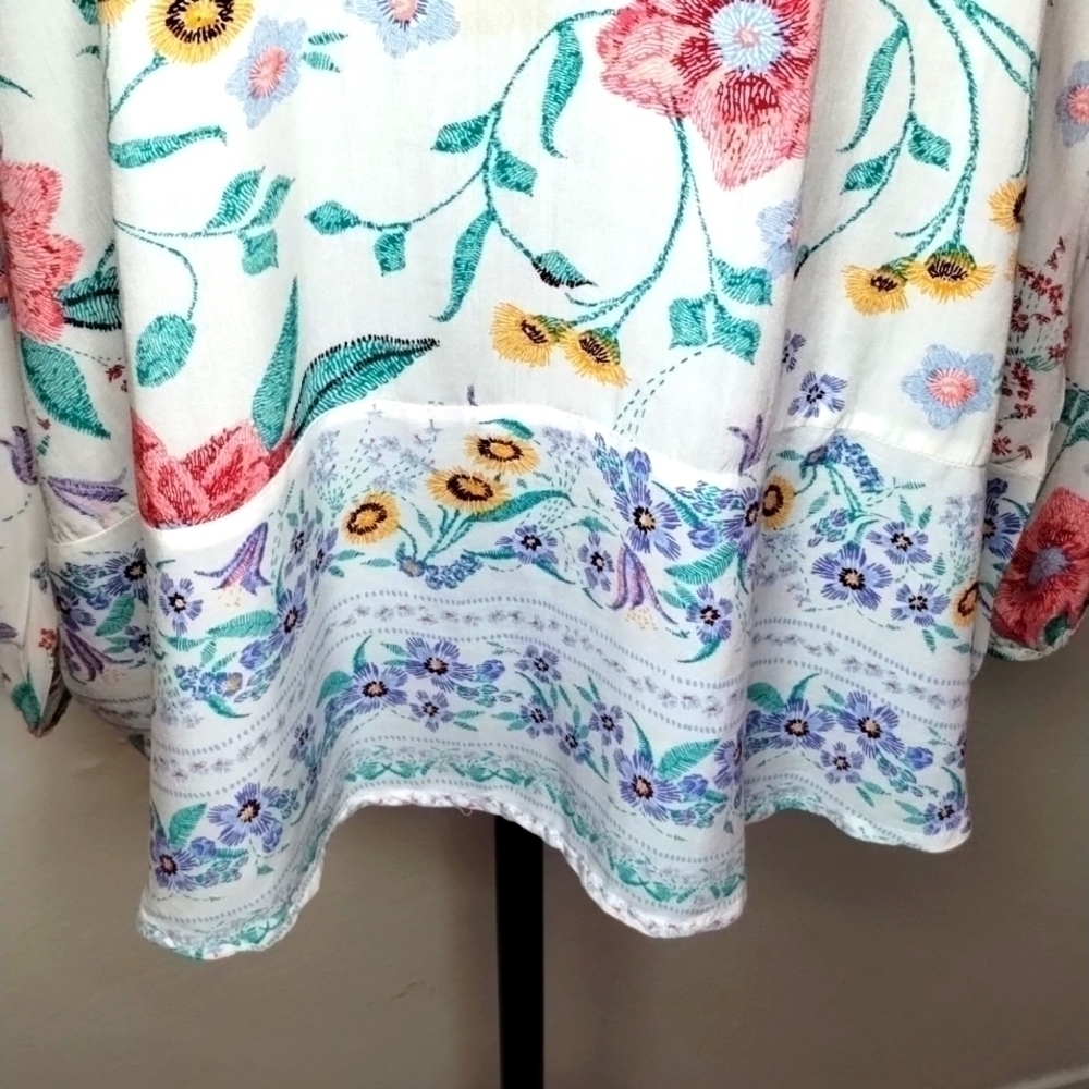 Old Navy 100% rayon line sleeve v neck top Sz XL Soft soft garment - Picture 4 of 11